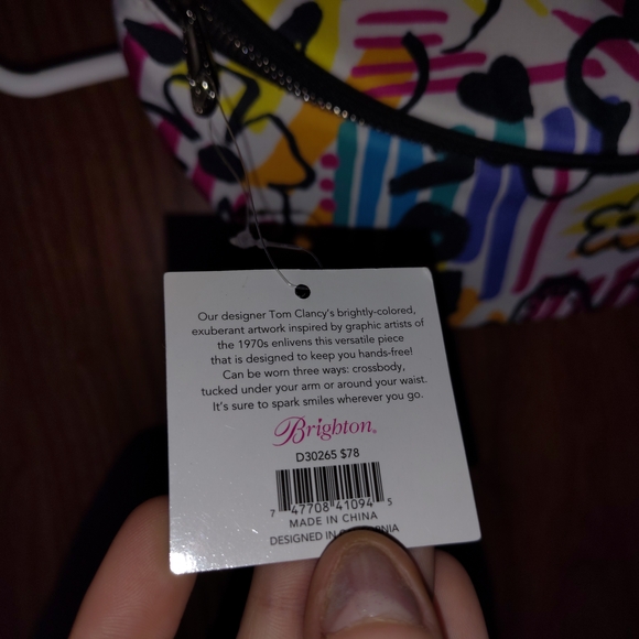 NWT Brighton Brand Colorful Graffiti Style Fanny Bag, Cross Body Bag. - Picture 3 of 6